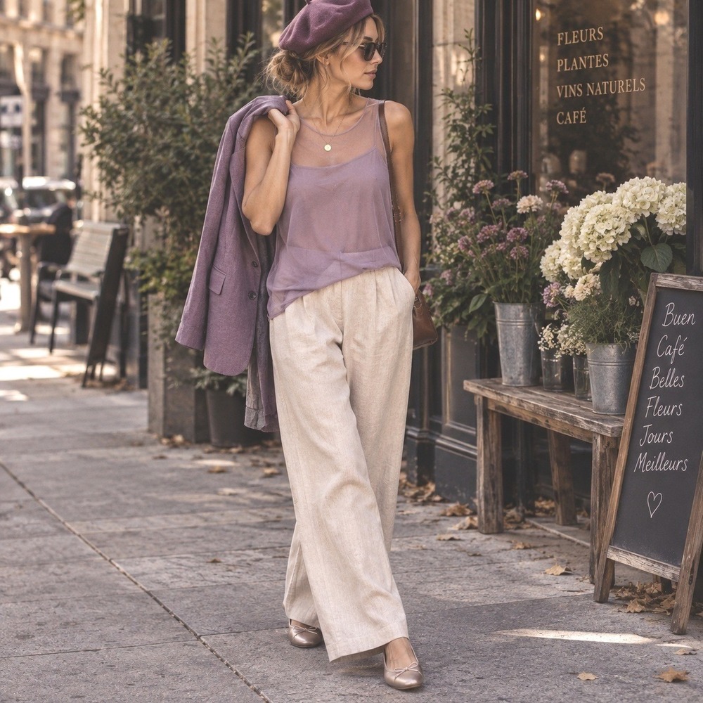 Free People tank asymmetric lavender mesh purple romance layering LG chic fall
